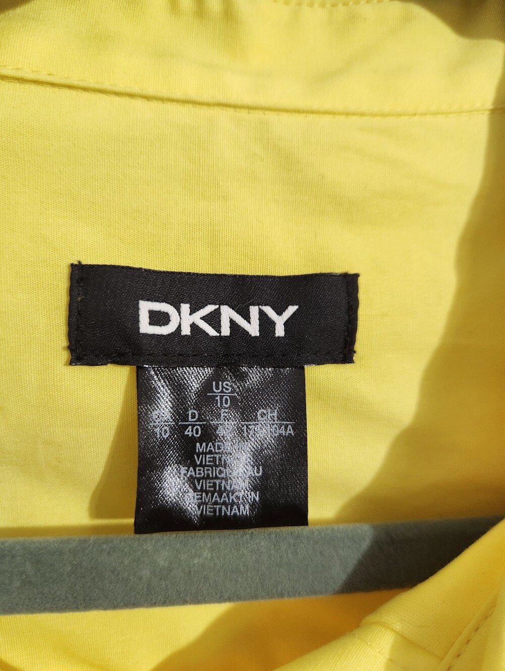DKNY Bright Yellow Button-Down Ruffle Hem Mini Dress Size 10 - Picture 2 of 8